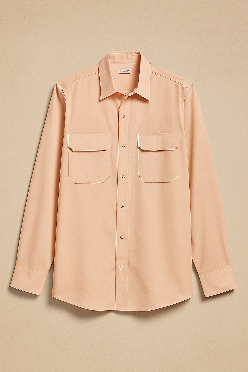 Peach - Long Sleeve - Button Down Shirt - Unisex